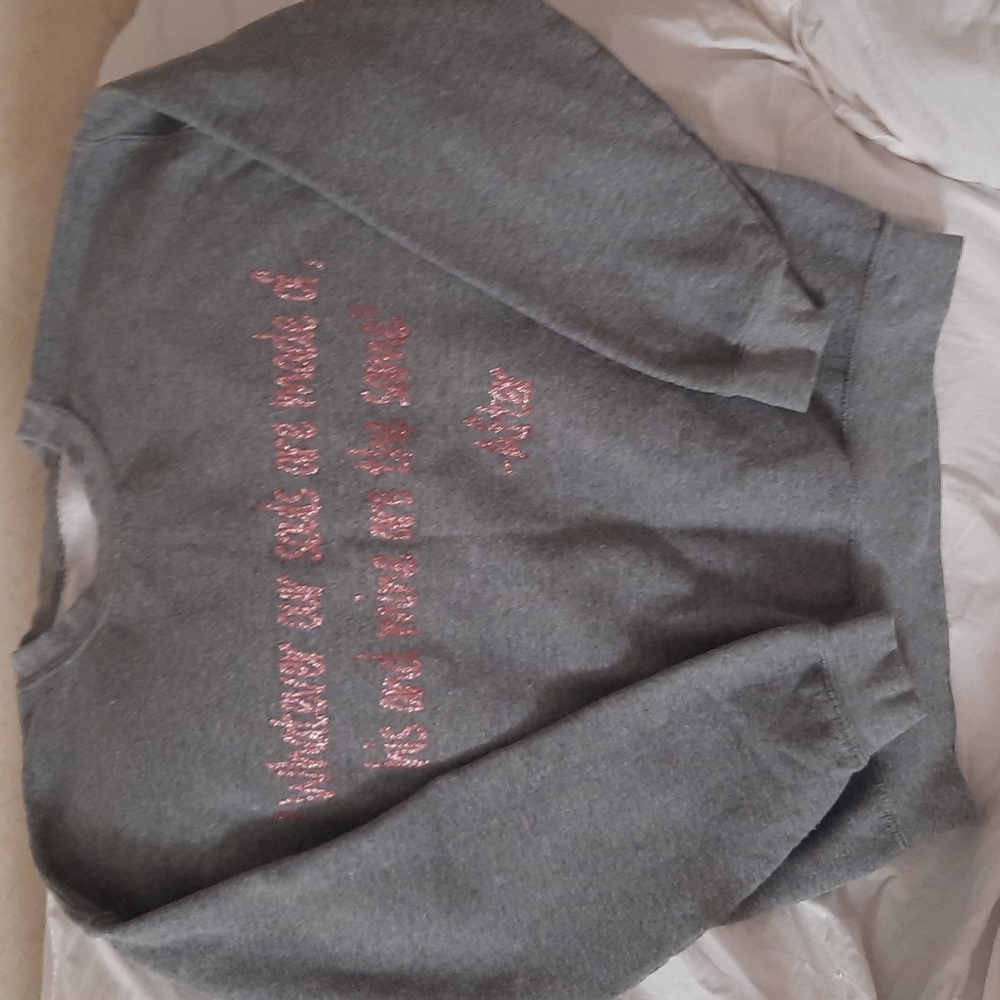 M Pink Letter Quote Sweatshirt